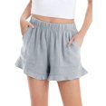 thumbnail image 1 of Langwyqu Elastic Waist Kids Girls Summer Ruffle Shorts With Pocket, 1 of 5