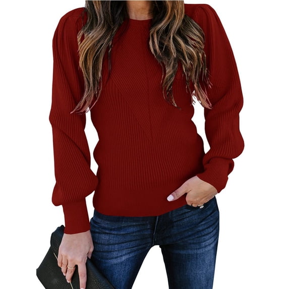 Langwyqu Fashion Autumn Winter Women Cable Sweater Long Sleeve Knit Pullover