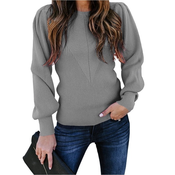 Langwyqu Fashion Autumn Winter Women Cable Sweater Long Sleeve Knit Pullover