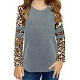 thumbnail image 1 of Langwyqu Girls Casual Long Sleeve Leopard Print T Shirts Children Spring Fall Tops for Size 4-15 Years, 1 of 5