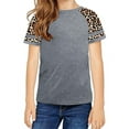 thumbnail image 1 of Langwyqu Girls Casual Short Sleeve Leopard Print Children T Shirts Size 4-15 Years, 1 of 5