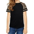 thumbnail image 1 of Langwyqu Girls Casual Short Sleeve Leopard Print Children T Shirts Size 4-15 Years, 1 of 5