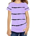 thumbnail image 1 of Langwyqu Girls Casual Short Sleeve Striped T Shirts Kids Loose Tees Size 4-15, 1 of 5
