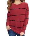 thumbnail image 1 of Langwyqu Girls Kids Crewneck Long Sleeve Pullover Tops Spring Fall Stripe Tops for 4-15 Years, 1 of 5