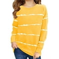 thumbnail image 1 of Langwyqu Girls Kids Crewneck Long Sleeve Pullover Tops Spring Fall Stripe Tops for 4-15 Years, 1 of 5