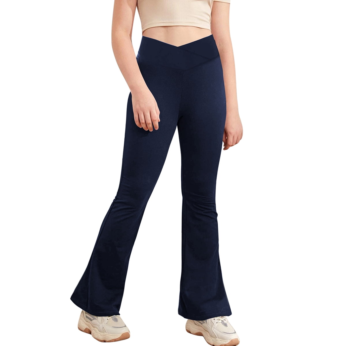 Cindysus Bootcut Workout Yoga Pants for Women High Waist Flare Leg Pants  Trousers Dark Blue 2XL 