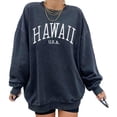 thumbnail image 1 of Langwyqu Hawaii Letter Print Women Long Sleeve Casual Hoodies Sweatshirt, 1 of 3