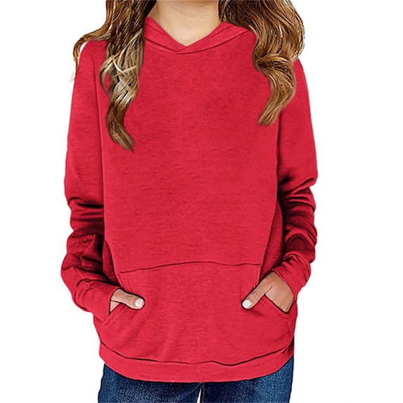 Langwyqu Kids Girls Pullover Hoodies Cute Sweatshirts with Pockets 4-15 Years