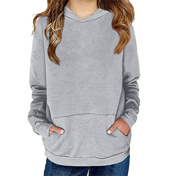 Langwyqu Kids Girls Pullover Hoodies Cute Sweatshirts with Pockets 4-15 Years