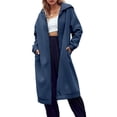 thumbnail image 1 of Langwyqu Long Hooded Coat For Women Solid Long Sleeve Zipper Hoodies, 1 of 3