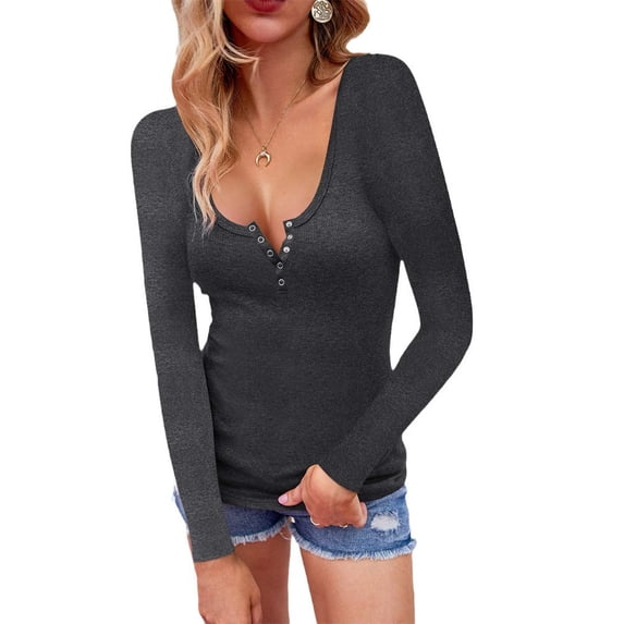 Langwyqu Long Sleeve Low Neck Slim Fit Buttons Shirt Female Spring Autumn Tops