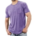 thumbnail image 1 of Langwyqu Men's Short Sleeve T-Shirt Casual Solid Color Crew Neck Tee, 1 of 2