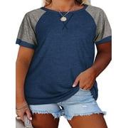 Langwyqu Plus Size L-5Xl Simple Short Sleeved Women T Shirt