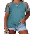thumbnail image 1 of Langwyqu Plus Size L-5Xl Simple Short Sleeved Women T Shirt, 1 of 4