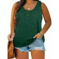 thumbnail image 1 of Langwyqu Plus Size Tank Tops for Women Summer Sleeveless Henley T-Shirts Tops, 1 of 5