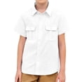 thumbnail image 1 of Langwyqu Short Sleeve Summer Turn-Down Collar Boys Casual Blouse Kids Tops, 1 of 5