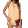 thumbnail image 1 of Langwyqu Sleeveless Hollow-Out Women Tank Tops Female Lace Halter Shirt, 1 of 5