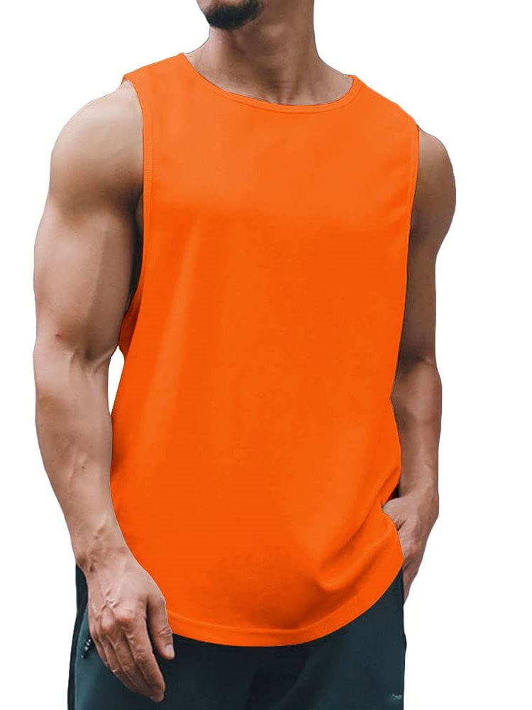 Langwyqu Sleeveless Men Sport Tank Tops Solid Color Qucik Drying Camisole