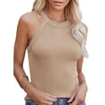 thumbnail image 1 of Langwyqu Sleeveless Racerback Women Solid Color Tank Tops Summer Slim Fit Camisole Vest, 1 of 5