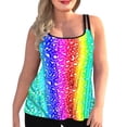 thumbnail image 1 of Langwyqu Sleeveless Tie Dye Printing Plus Size Women 2 Piece Swimsuit Tankinis, 1 of 4
