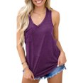 thumbnail image 1 of Langwyqu Sleeveless V-Neck Tank Tops Women Casual Solid Color Camisole Vest Shirt With Pocket, 1 of 3