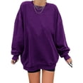 thumbnail image 1 of Langwyqu Solid Color Spring Fall Women Long Sleeve Loose Hoodies Sweatshirt, 1 of 5