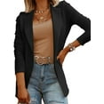 thumbnail image 1 of Langwyqu Solid Color Women Long Sleeve V-Neck Work Office Blazer Coat, 1 of 5