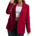 thumbnail image 1 of Langwyqu Spring Fall Fashion Women V-Neck Long Sleeve Office Lady Work Blazer Coat, 1 of 5