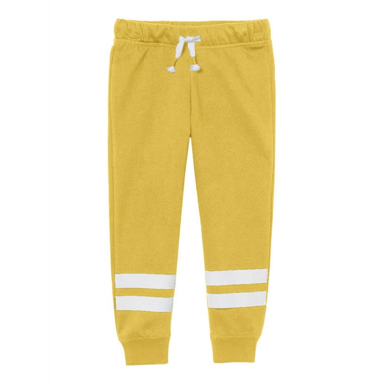 Langwyqu Stripe Print Kids Casual Pants Elastic Waist Children