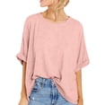 thumbnail image 1 of Langwyqu Summer Fashion Women Short Sleeve Female Solid Casual Loose Shirt, 1 of 5
