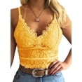 thumbnail image 1 of Sleeveless V-Neck Spaghetti Straps Push Up Crop Top Lace Bra Tank Tops, 1 of 5