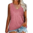 thumbnail image 1 of Langwyqu Summer V-Neck Sleeveless Solid Color Plus Size Women Tank Tops Shirt, 1 of 5