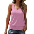 thumbnail image 1 of Langwyqu Summer Women Solid Color V-Neck Sleeveless Tank Tops Camisole, 1 of 4