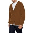 thumbnail image 1 of Langwyqu V-Neck Men Long Sleeve Solid Casual Spring Fall Button Knit Cardigan, 1 of 5