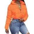 thumbnail image 1 of Langwyqu Winter Fashion Wome Lapel Collar Lightweight Solid Crop Jacket Coat, 1 of 4