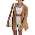 thumbnail image 1 of Langwyqu Women Casual Elegant Oversized Lapel Blazers Solid Work Office Jacket Outfit, 1 of 1