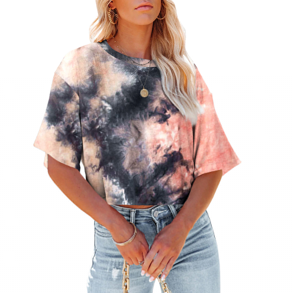 Langwyqu Women Half Sleeve Cropped T Shirt Casual Summer Crop Tops