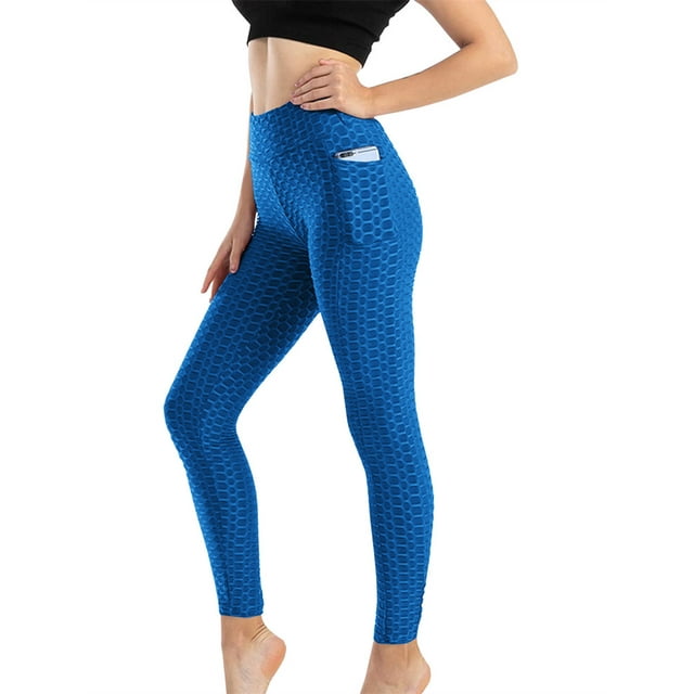 Langwyqu Women High Waist Skinny Yoga Pants Sport Tights With Pocket