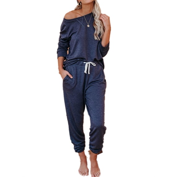 Langwyqu Women Sport Casual 2 Pieces Sweatsuit Hoodies & Pants