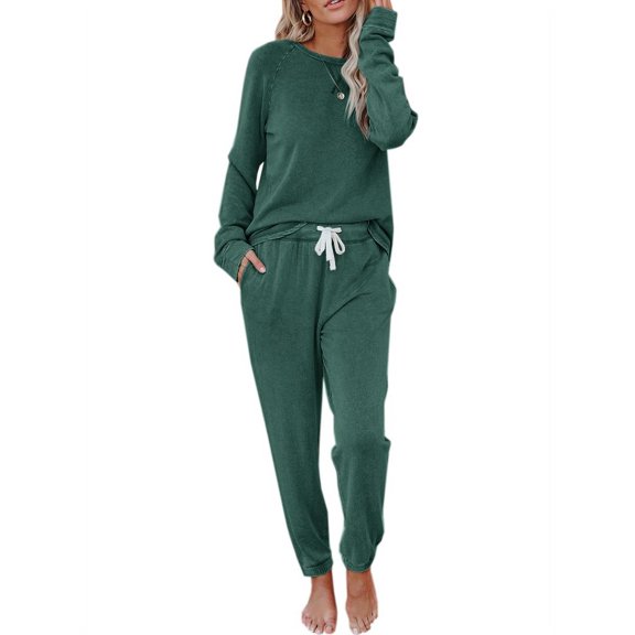 Langwyqu Women Sport Casual 2 Pieces Sweatsuit Hoodies & Pants