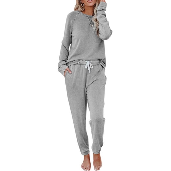 Langwyqu Women Sport Casual 2 Pieces Sweatsuit Hoodies & Pants
