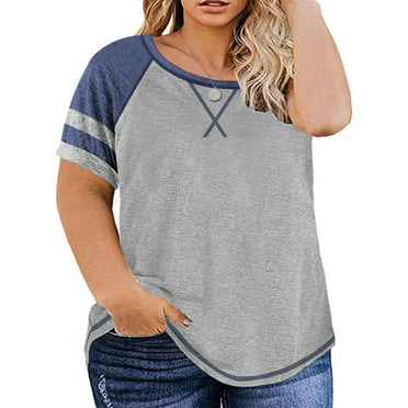 Langwyqu Plus Size L-5Xl Simple Short Sleeved Women T Shirt - Walmart.com
