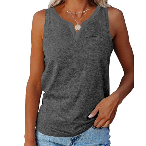 Langwyqu Women’s Tank Tops V Neck Sleeveless Casual Summer T Shirts