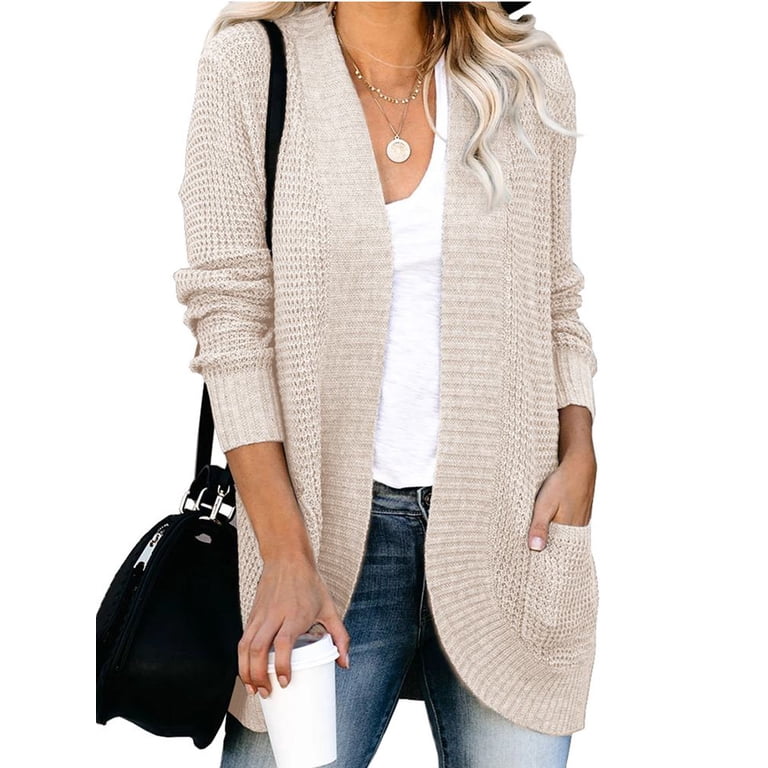 Langwyqu Great Women‚Äôs Long Sleeve Casual Knit Sweater, Cardigan 
