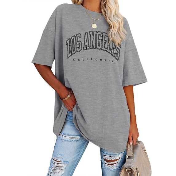 Langwyqu Womens Oversized T Shirts Half Sleeve Summer Loose Casual Tees