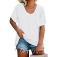 thumbnail image 1 of Langwyqu Womens Plus Size T Shirts Short Sleeve Loose Summer Casual Tops, 1 of 5