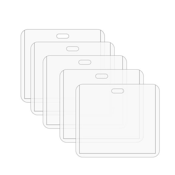 Lanhui Extra Thick ID Card Badge Holder, Horizontal Clear PVC Card Holder with Waterproof Resealable Zip Type for Office