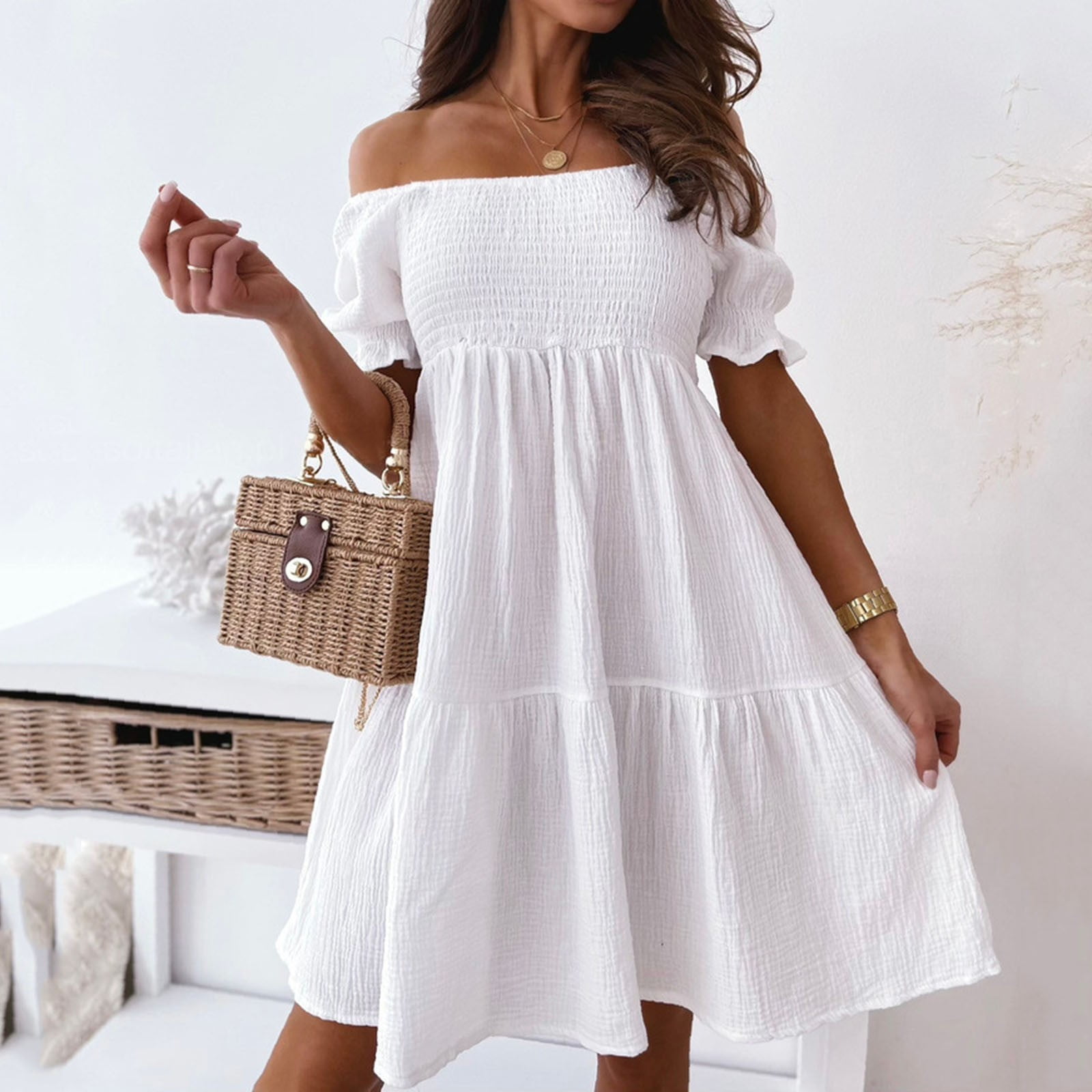 casual white dress