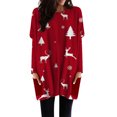 thumbnail image 1 of Lanhui Women Casual O- Neck Christmas Printed Pocket Dress Loose And Comfortable Long-sleeved, 1 of 3