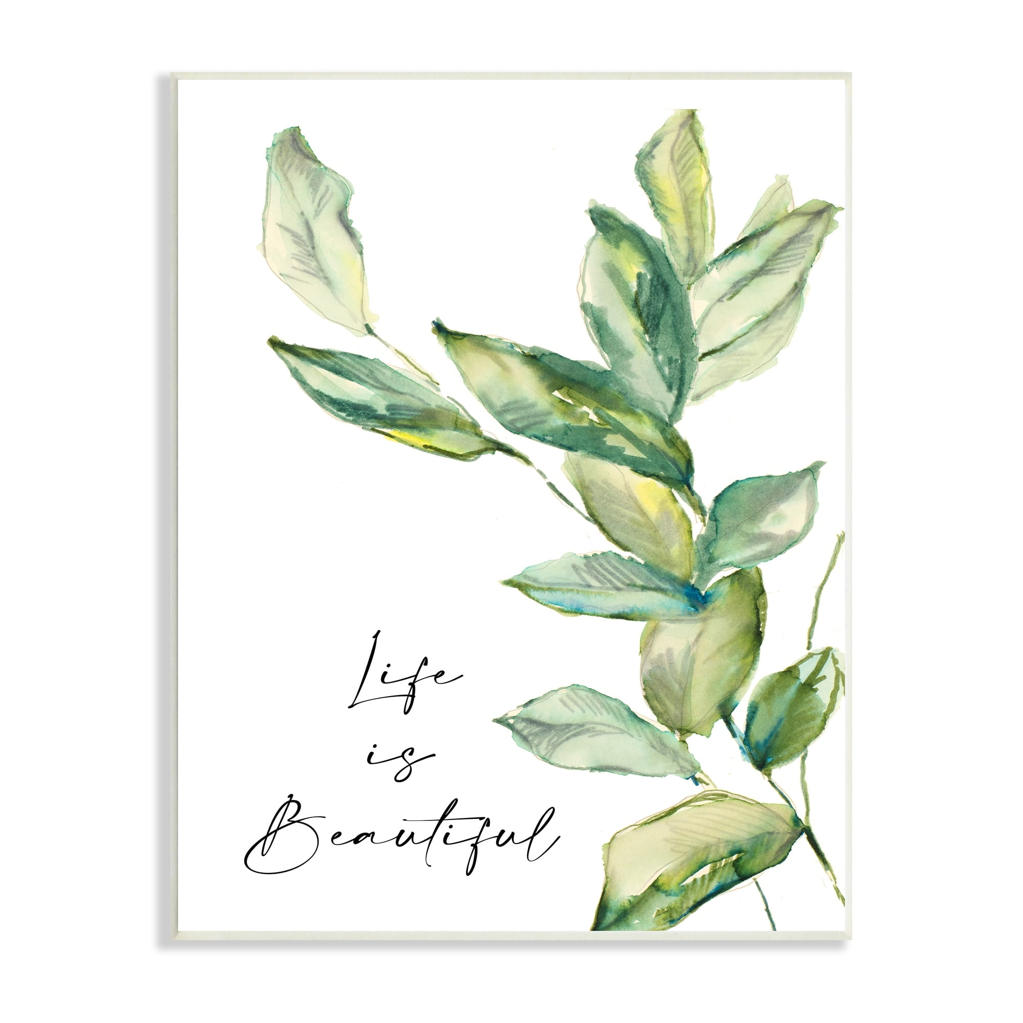 Stupell Industries Life Is Beautiful Botanical Leaf Sprout Simplistic Painting,10 x 15, Design by Lanie Loreth